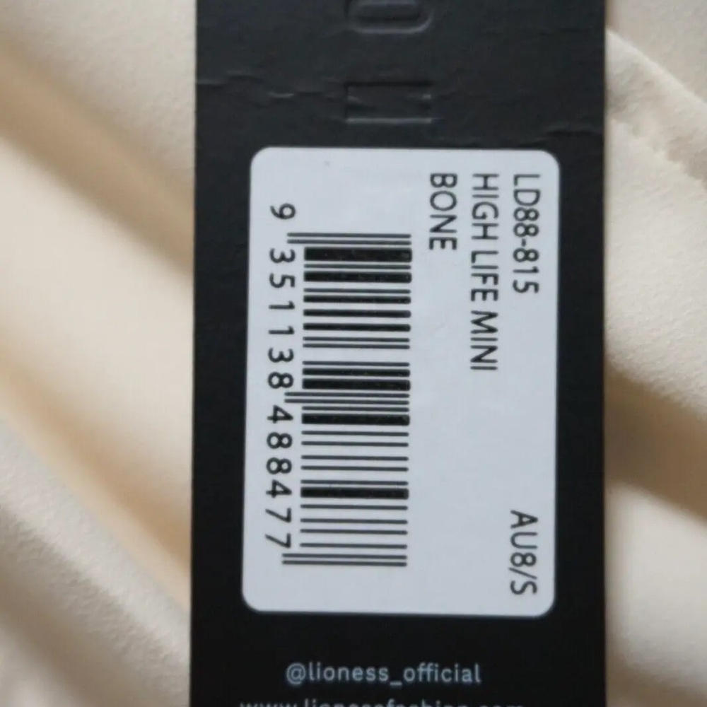 Lioness Revolve High Life Mini Dress Cutout Asymmetric Bone White Small NWT - Picture 8 of 9